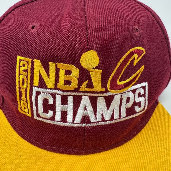 2016 NBA Champs Cleveland Cavaliers Hat Championship Locker Room Snapback Red - Picture 2 of 10